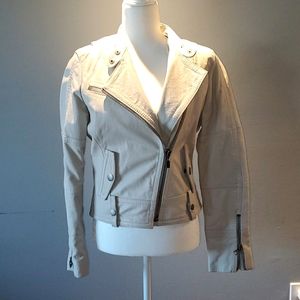 Cream colored Leather Jacket